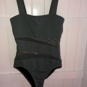 Carmen Marc Valvo green one piece swim suit